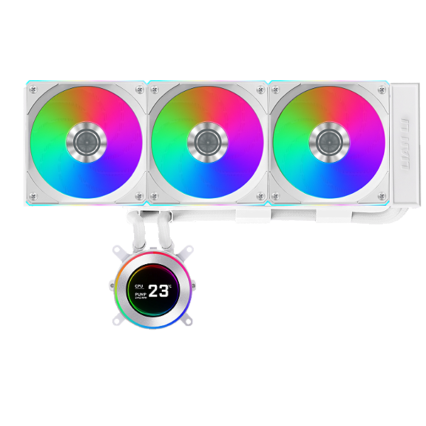 Water Cooler Lian Li Hydroshift II LCD-C 360CL Branco Com Tela IPS com Unifans CL - GHS2LCD36RW