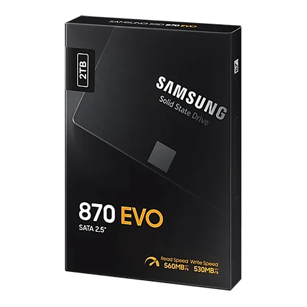 SSD Samsung 870 EVO, 2TB, SATA 2.5', Leitura 560MB/s - MZ-77E2T0B/AM.