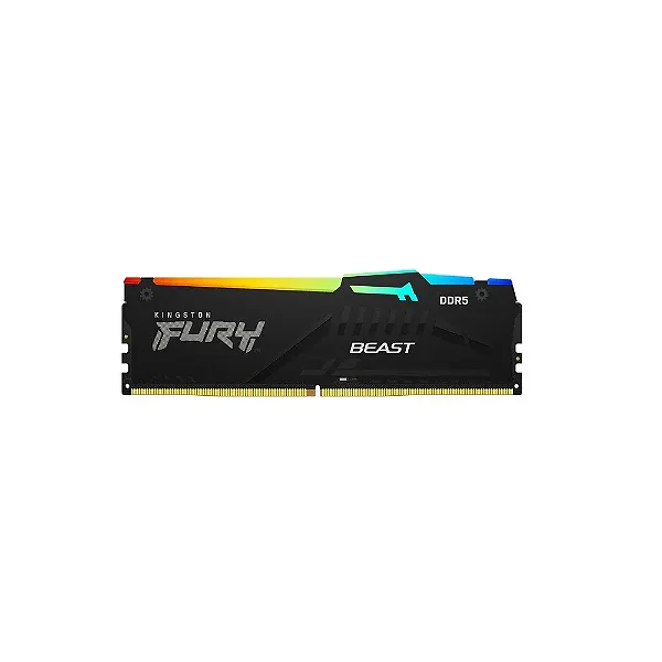 Memória Kingston Fury RGB, 16GB, 5200MHz, DDR5, CL40, Preto - Kf552c40bba-16