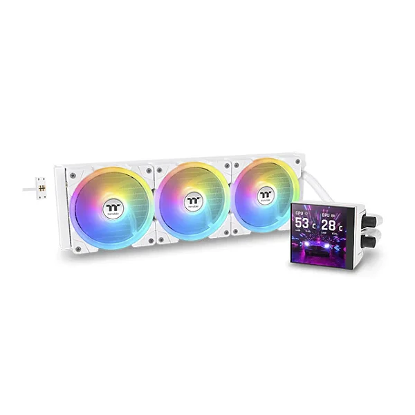Water Cooler Thermaltake Magfloe Ultra Sync Branco Argb Display Lcd 360mm - CL-W433-PL12SW-A
