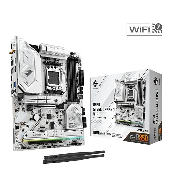 Placa Mãe Asrock B850 Steel Legend Wifi, Amd Am5, Atx, Bluetooth, Ddr5 - B850 Steel Legend Wifi