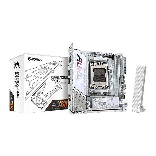 Placa Mae Gigabyte X870I Aorus Pro Ice, DDR5, Socket AMD AM5, Mini-ITX, Chipset AMD X870, X870I-AORUS-PRO-ICE