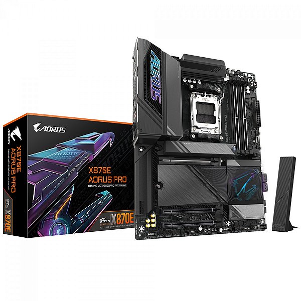 Placa Mãe Gigabyte X870E AORUS PRO, Chipset X870E, WIFI 7, AMD AM5, ATX, DDR5 - X870 E AORUS PRO