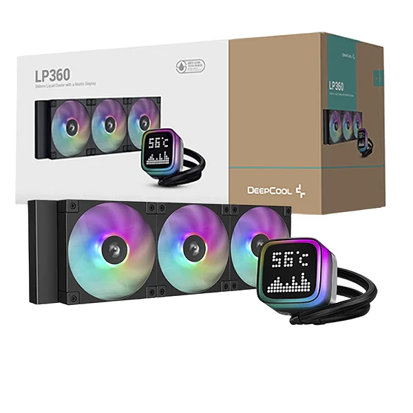 Water Cooler Deepcool Lp360 Preto Rgb Display Lcd 360mm - R-LP360-BKMSNC-G-1