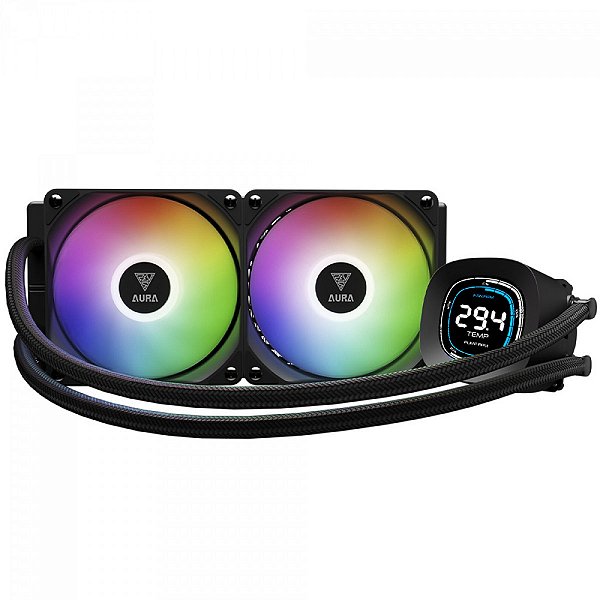 Water Cooler Gamdias Aura GL 240 Digital, 240mm, ARGB, Intel/AMD, Preto - AURA-GL-240-DIGITAL-PRETO