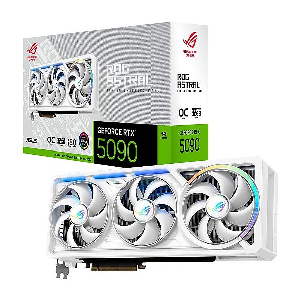 Placa de Vídeo ASUS ROG ASTRAL RTX5090 WHITE NVIDIA Geforce, 32GB, GDDR7 - 90YV0LWA-M0NA00