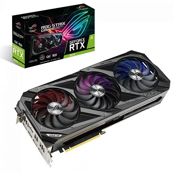 Placa de Vídeo Asus, ROG Strix, Geforce RTX 3070, 8GB, GDDR6, DLSS, Ray Tracing, ROG-STRIX-RTX3070-O8G-GAMING ****PRODUTO SEMINOVO****