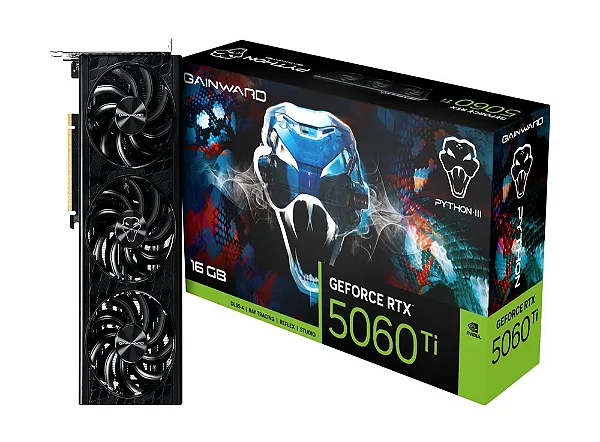 Placa De Video Gainward RTX 5060 Ti Ghost Oc 8GB Gddr7 128 Bits - Ne7506t019t1-Gb2061t