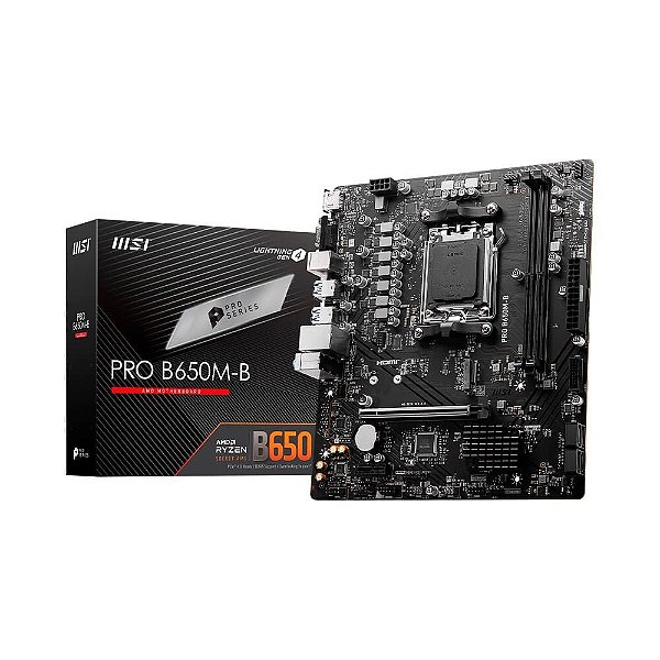 Placa Mãe MSI PRO B650M-B, AMD AM5, mATX, DDR5, Preto - PRO B650M-B