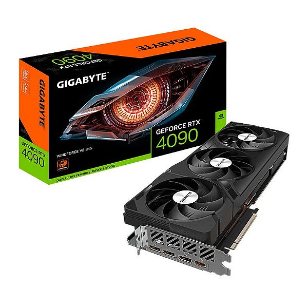 Placa de Video Gigabyte GeForce RTX 4090 Windforce V2, 24GB, GDDR6X, 384-bit, GV-N4090WF3V2-24GD *** PRODUTO SEMI NOVO ***