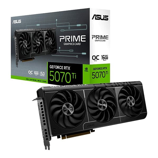 Placa de Vídeo ASUS PRIME RTX 5070 Ti O16G NVIDIA Geforce, 16GB, GDDR7, IA com FP4 e DLSS4, Edição OC - 90YV0MF0-M0NA00