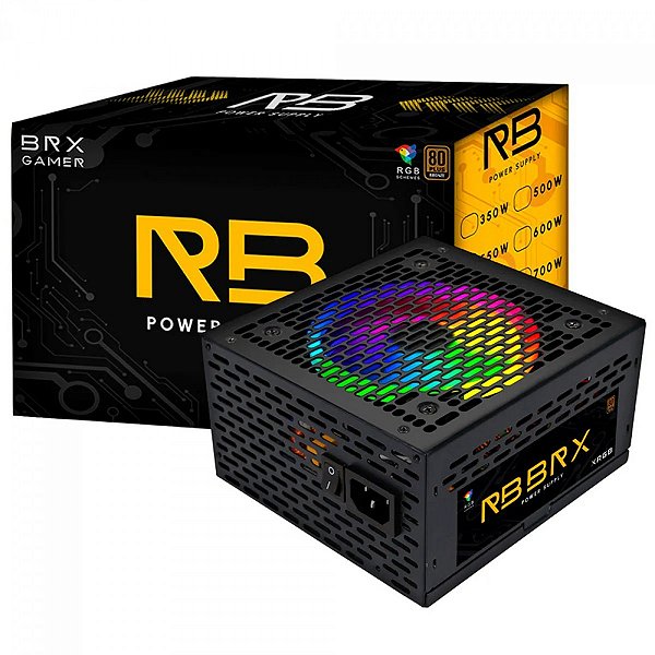 Fonte BRX Rainbow RGB, 550W, 80 Plus Bronze, PFC Ativo, RB550W
