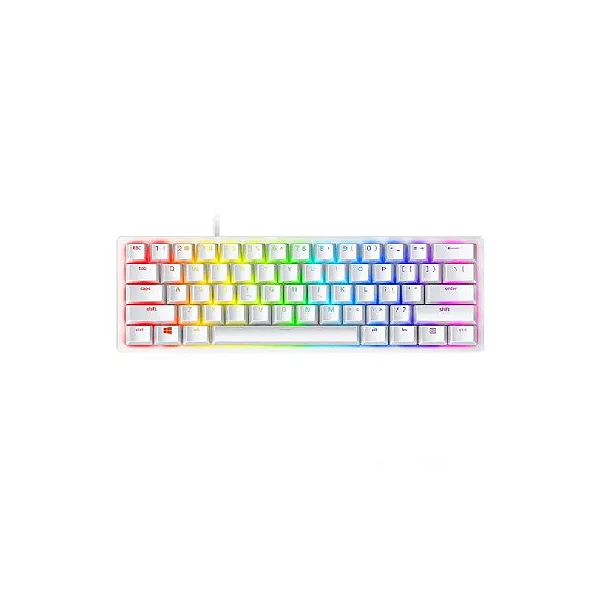 Teclado Gamer Com Fio Razer Huntsman Mini Mercury Linear Branco - Rz03-03390400-r3m1