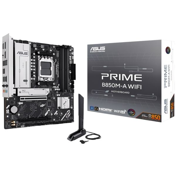 Placa-mãe Asus Prime B850M-A WiFi-CSM AMD AM5 B850 mATX, DDR5, PCIe 5.0 Ready, 3X M.2, Wi-Fi 6E