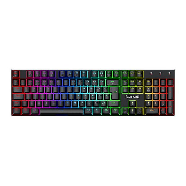 Teclado Magnetico Redragon Dharma, RGB, ABNT2, Preto, K556RGB-M