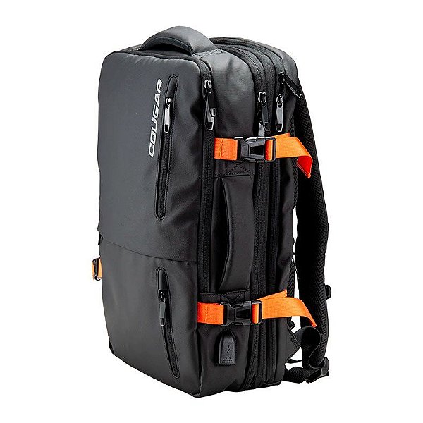 Mochila Cougar Vanguard, Preto e Laranja - 3MVANNXB.0001