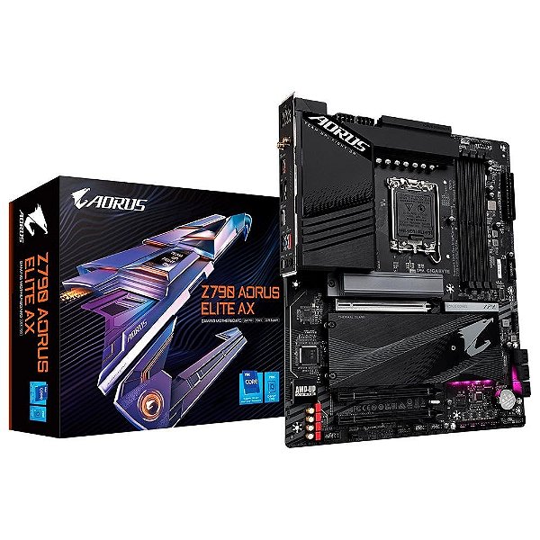 Placa Mãe Gigabyte Z790 Aorus Elite AX, LGA 1700, ATX, DDR5, Wi-Fi, Preto - Z790 AORUS ELITE AX - *** PRODUTO SEMINOVO ***