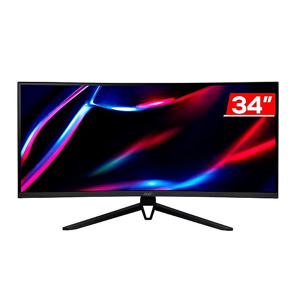 Monitor Gamer Acer Nitro ED343CUR, 34 Pol, VA, Curvo, QHD, 1ms, 120Hz, FreeSync, HDMI/DP - UM.CE3AA.003