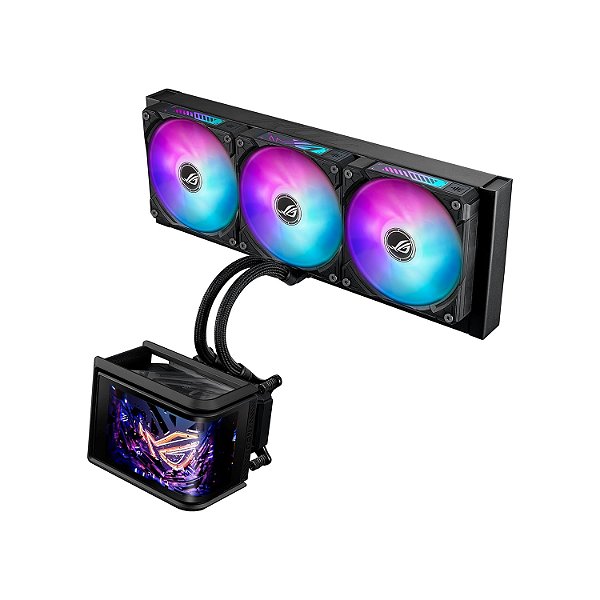 WATER COOLER ASUS ROG RYUO IV SLC 360 ARGB TELA CURVA 6.67 AMOLED FAN 3X ROG 120MM - Ryuo-IV-SLC-360-ARGB