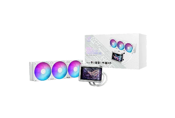 Water Cooler Asus Rog Ryuo Iv Slc 360 ARGB Tela Curva AmoLED Branco - Ryuo-IV-SLC-360-ARGB-WHITE