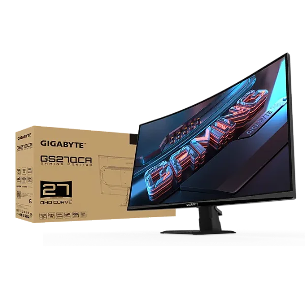 Monitor Gamer Gigabyte Led 27" Curvo GS27QCA QHD 180HZ 1ms Preto - GS27QCA