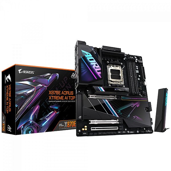 Placa Mãe Gigabyte X870E AORUS Xtreme AI TOP, WIFI7, Chipset X870E, AMD AM5, DDR5, E-ATX - X870E-A-XTREME-AI-TOP