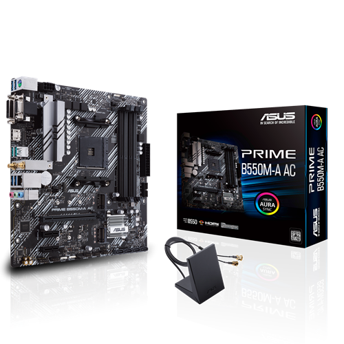 Placa Mãe Asus Prime B550M-A AC, Chipset B550, AMD AM4, mATX, DDR4 - 90MB15K0-M0EAY0