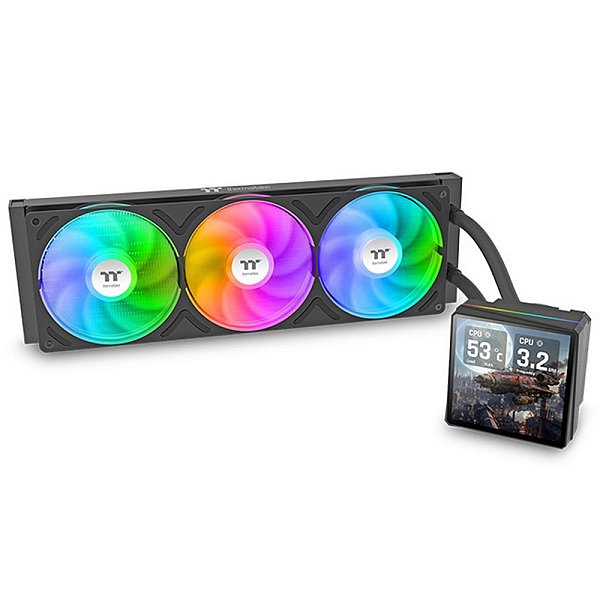 Water Cooler Thermaltake TH360 V3 ULTRA ARGB Sync AIO, 360mm, Display LCD, Intel-AMD, Preto - CL-W474-PL12SW-A