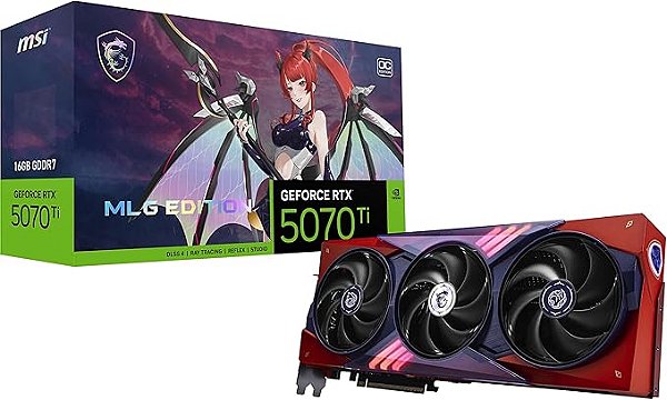 Placa de Vídeo MSI GeForce RTX 5070 Ti 16G MLG Edition OC, 16GB GDDR7, 256-bit, PCIe 5.0, DLSS 4, Ray Tracing