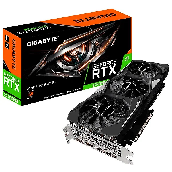 Placa de Vídeo Gigabyte NVIDIA GeForce RTX 2070 Super Windforce 3X, 8GB, GDDR6 - GV-N207SWF3-8GD **** SEMI NOVO ****