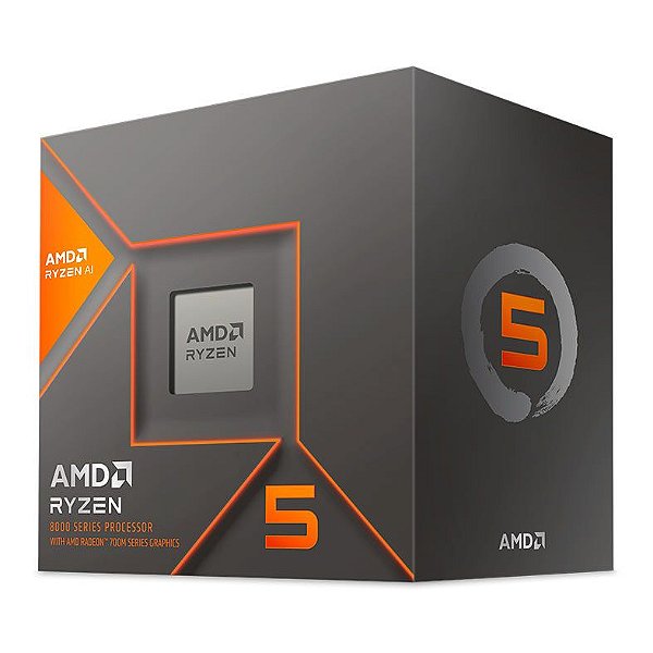 Processador AMD Ryzen 5 8600G, 6-Core, 12-Threads, 4.3GHz (5.0GHz Turbo), Cache 22MB, AM5 - 100-100001237BOX