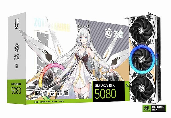 Placa de Vídeo Zotac Gaming Apocalypse OC 16GB GeForce RTX5080 GDDR7 - ZT-B50800C-10P