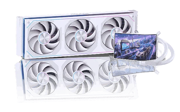 Water Cooler Round5 Horizon 360mm Lcd Tela Curva 6,67 Branco - R5-WC-HORIZON-360W-2282