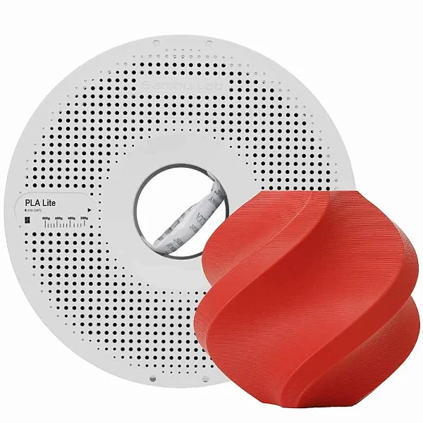 Filamento Bambu Lab para Impressora 3D PLA LITE - Vermelho - Com carretel reutilizável - 1,75mm - 1kg
