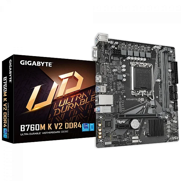 Placa Mãe Gigabyte B760M K V2 DDR4, Chipset B760, Intel LGA 1700, mATX, DDR4 - B760M-K-V2-DDR4