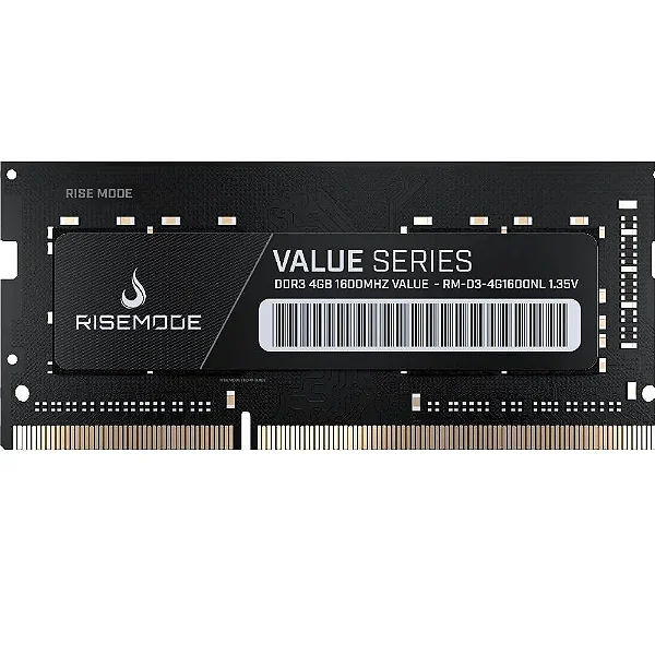 Memória RAM para Notebook Rise Mode Value Series, 4GB, 1600MHz, DDR3, CL11 - RM-D3-4G1600NL