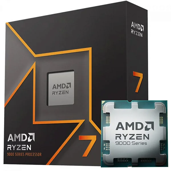 Processador AMD Ryzen 7 9700X, 3.8GHz (5.5GHz Turbo), 8-Cores 16-Threads, AM5, Sem Cooler - 100-100001404WOF