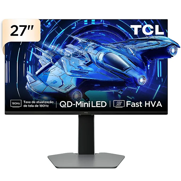 Monitor Gamer TCL 27 Polegadas QD-Mini LED QHD G64 180Hz 1ms (GtG) Freesync HDR 600 nits - 27G64
