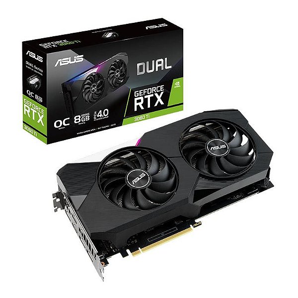 Placa de Video Asus GeForce RTX 3060 Ti Dual V2 OC, LHR, 8GB, GDDR6, 256-bit - DUAL-RTX3060TI-O8G-V2-NAC **** PRODUTO SEM CAIXA ****