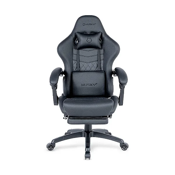 Cadeira Gamer Husky Tempest 700, Até 145kg, Almofadas, Reclinável 150º, PU, Descanso para Pés, Preta - HCG700PT