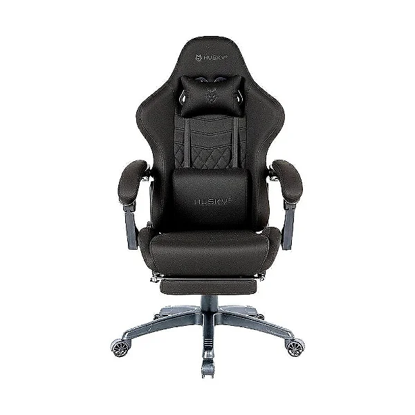 Cadeira Gamer Husky Tempest 700, Até 145kg, Almofadas, Reclinável 150º, Tecido, Descanso para Pés, Preta - HCG700PTT