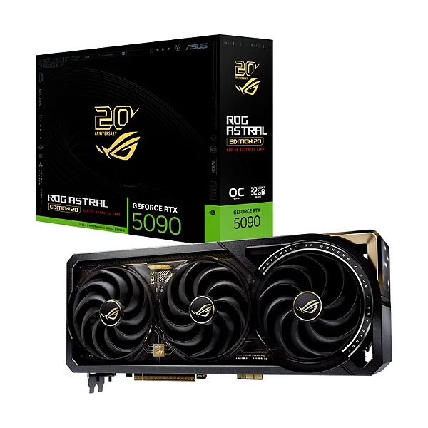 Placa de Vídeo ASUS ROG NVIDIA GeForce RTX 5090 Edition 20, 32GB, GDDR7, PCI Express 5.0, Tela AMOLED, AURA SYNC ARGB - 90YV0NF3-M0NA00