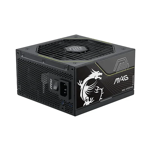 Fonte MSI MAG A1000PLS PCIE5, 1000W, 80 Plus Platinum, Modular, Silent, PFC Ativo, Com Cabo, Preto - MAGA1000PLSPCIE5