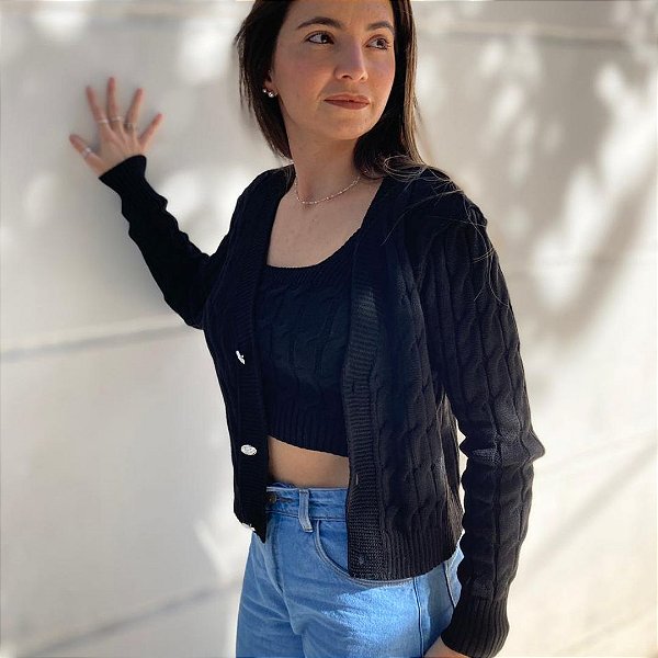 TWIN SET TREND (APENAS PRETO)