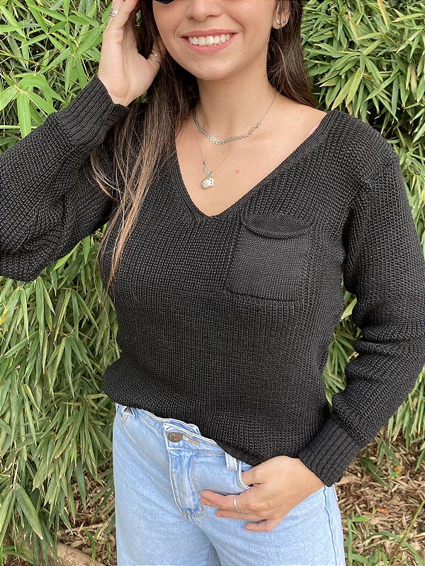 BLUSA GABI TRICOT PRETA