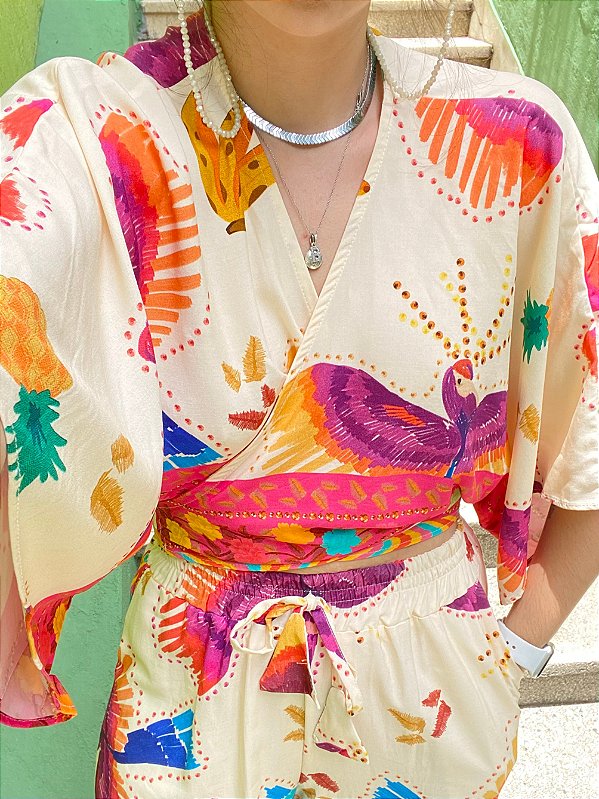 BLUSA AMARRAÇÕES CANTO DAS ARARAS