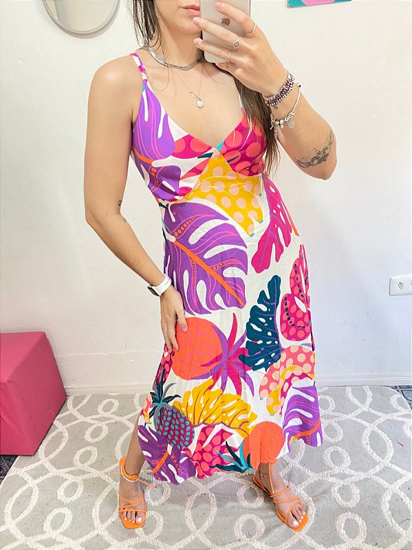 VESTIDO DE ALCINHA FUN LEAVES (ÚLTIMA PEÇA)