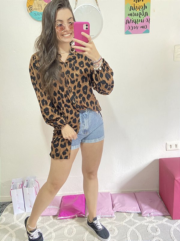 CHEMISE ONÇA (TAM U E PLUS)