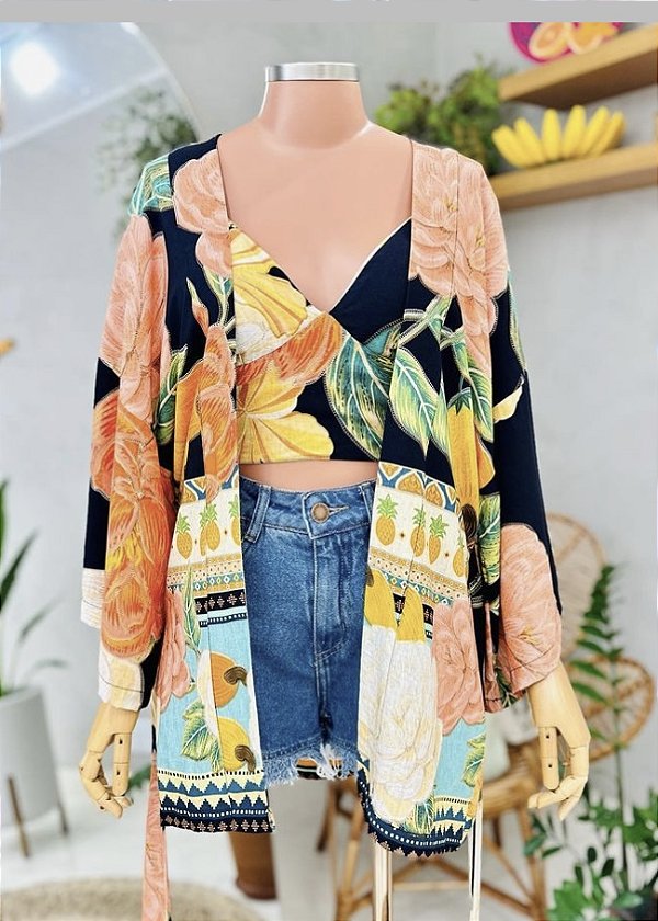 KIMONO TROPICAL - ESCURO