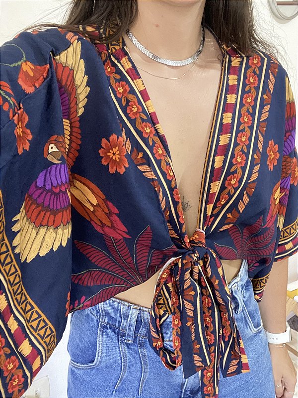 BLUSA AMARRAÇÕES CANTO DAS ARARAS